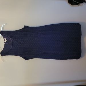 Old Navy Fitted Navy Eyelet Dress | Size 12